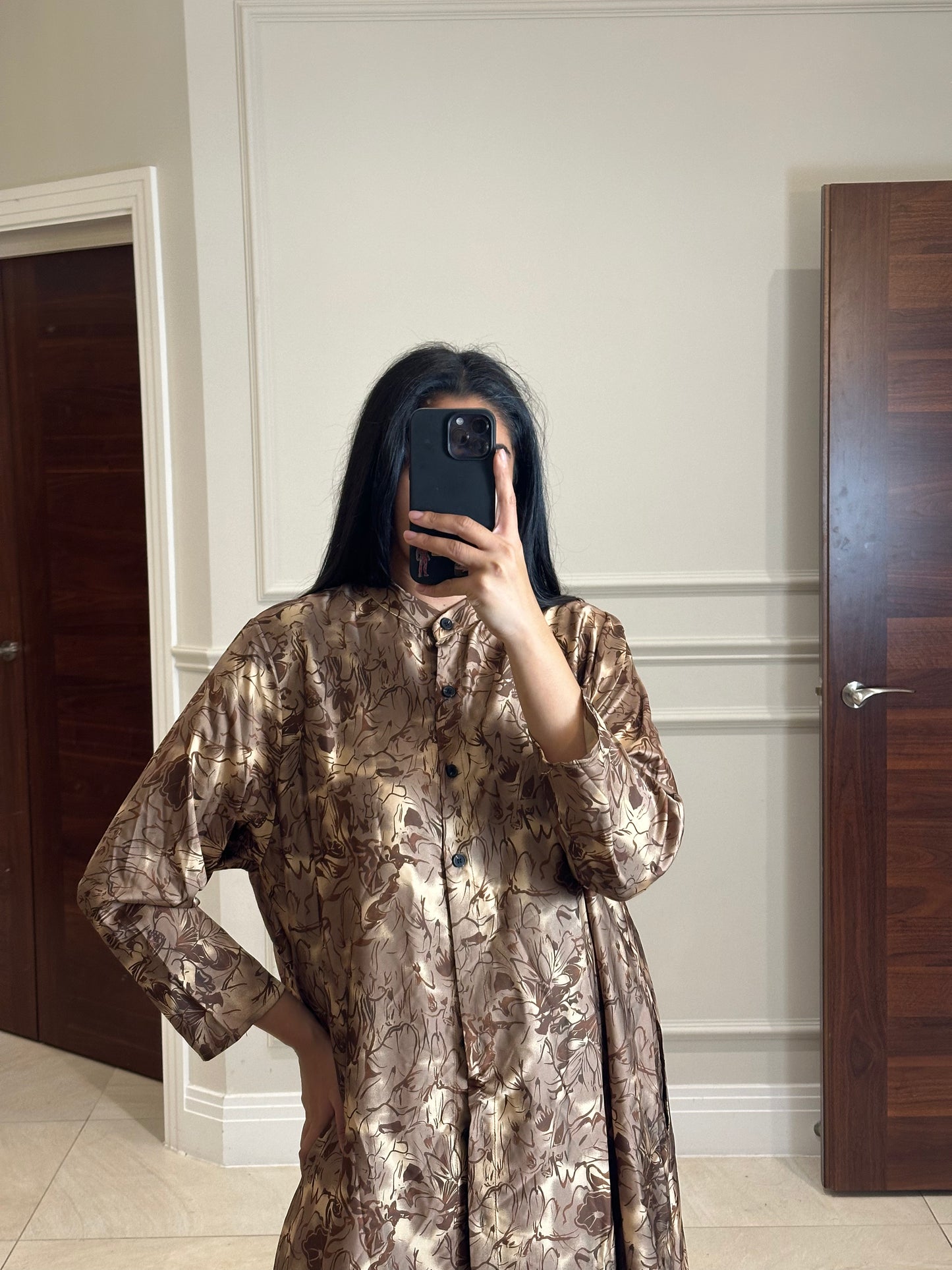 PRINTED CO-ORD BROWN