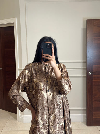 PRINTED CO-ORD BROWN