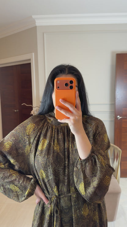 GREEN - PRINTED DRESS